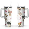 thumbnail image 1 of Cute Dog Design 40oz Tumbler with Handle - Double Wall Insulated Coffee Mug for Women - Dog Mom Gift Travel Cup with Straw, 1 of 7