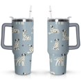 thumbnail image 1 of Cute Dog Design 40oz Tumbler with Handle - Double Wall Insulated Coffee Mug for Women - Dog Mom Gift Travel Cup with Straw, 1 of 7