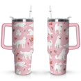 thumbnail image 1 of Cute Dog Design 40oz Tumbler with Handle - Double Wall Insulated Coffee Mug for Women - Dog Mom Gift Travel Cup with Straw, 1 of 7