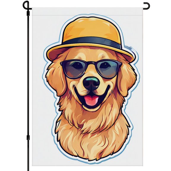 Cute Dog Face Cute Dogs Versatile Garden Flags for Outdoor Dogs Lover Flags 28x40inch Golden Retriever Happy Smile Colorful Cartoon Hanging Decoration for Porch Garden Farmhouse Yard Lawn