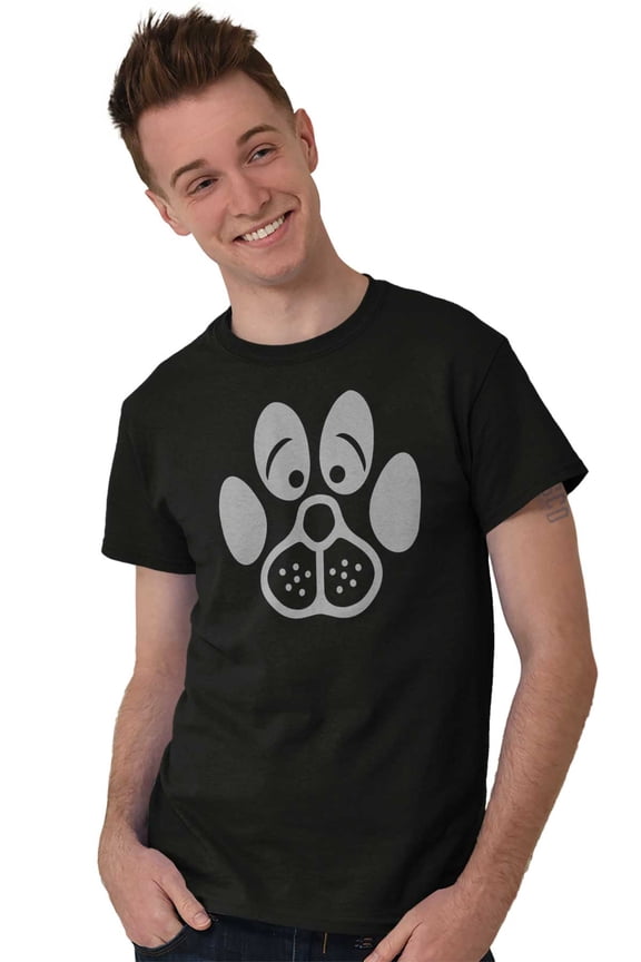 Cute Dog Face Paw Print Puppy Lover Men's Graphic T Shirt Tees Brisco Brands M