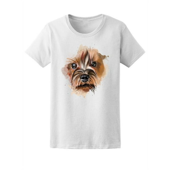 Cute Dog Face Splash Art T-Shirt Women -Image by Shutterstock, Female Small