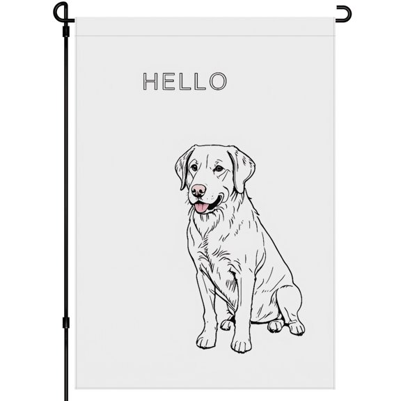 Cute Dog Face Washable Yard Flags, Decoration for Front Door Balcony 28x40 Inch, Puppy Stickers Colorful Cartoon Versatile House Flag, Double Colored Happy Smile Animated Decoration