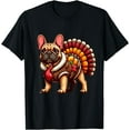 thumbnail image 1 of Cute Dog Frenchie Thanksgiving Kids Teen Girl Boy T-Shirt,Top Tees,Black, 1 of 4