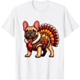 thumbnail image 1 of Cute Dog Frenchie Thanksgiving Kids Teen Girl Boy T-Shirt,Top Tees,Whiet, 1 of 4