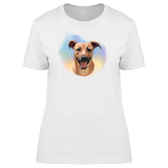 Cute Dog Friendly Smile Graphic T-Shirt Women -Image by Shutterstock, Female Small