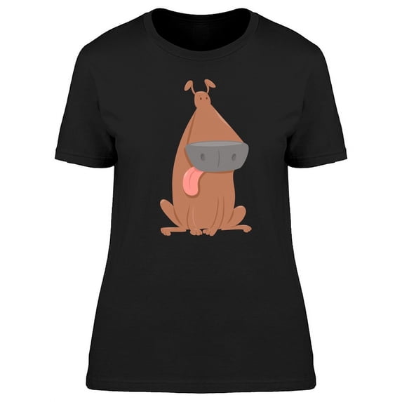 Cute Dog Funny Cartoon T-Shirt Women -Image by Shutterstock, Female x-Large