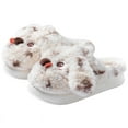 thumbnail image 1 of Cute Dog Fuzzy Slippers,Cartoon Animal Slippers Plush House Shoes,Womens Slides for Indoor pantuflas para de mujer, 1 of 7
