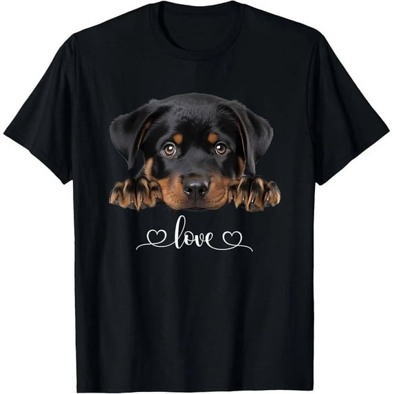 Cute Dog Graphic Love Rottweiler Puppy Dog T-Shirt Unisex S-5XL Hot Trending Shirt, Vintage Birthday Gift