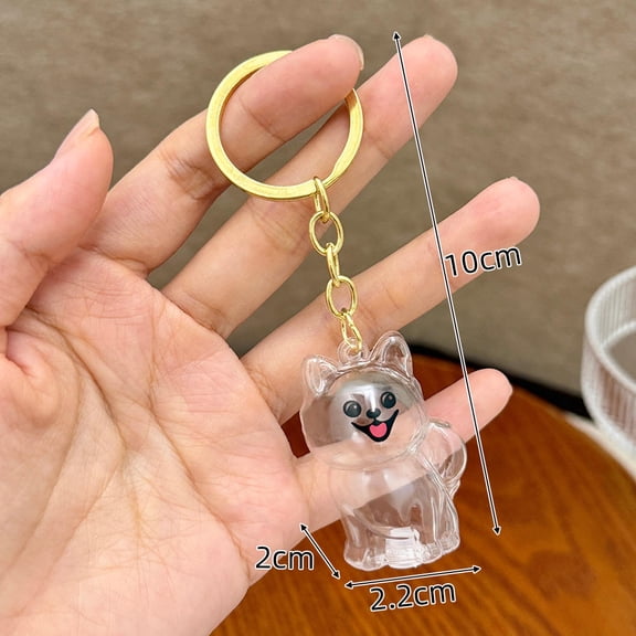 Cute Dog Hair Storage Box Memory Keychain Fur Container Keychain Pendant Transparent Capsule Souvenirs Dustproof Box Gift