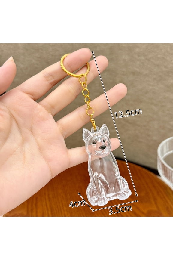 Cute Dog Hair Storage Box Memory Keychain Fur Container Keychain Pendant Transparent Capsule Souvenirs Dustproof Box Gift