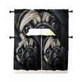 thumbnail image 1 of Cute Dog Kitchen Curtains Sets 36 Inch Length with Valance, Black Pet Retro Picture Swag Valances and Tiers Curtain Set Drapes Swag Curtains for Living Room, Bathroom, Bedroom, Cafe, 1 of 6