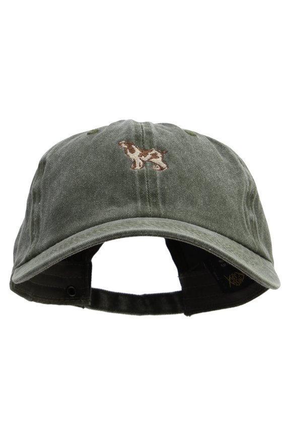 Cute Dog Logo Cotton Twill Premium Pigment Dyed Cap - Olive OSFM