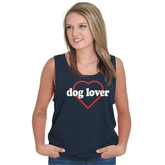 Cute Dog Lover Heart Pet Parent Owner Tank Top Tee Shirt Women Brisco Brands X
