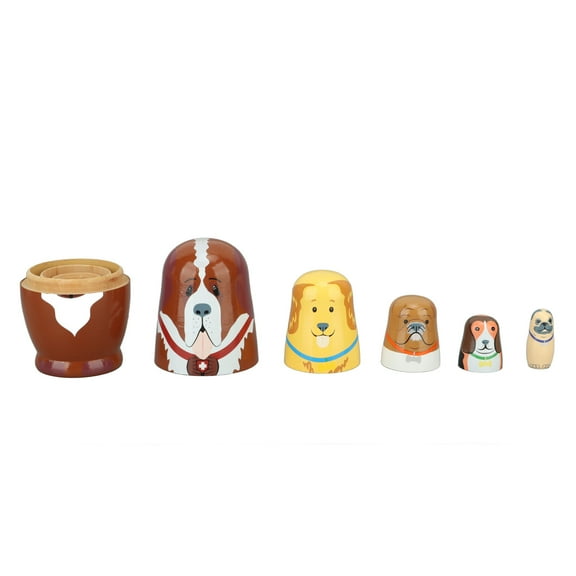 Cute Dog Matryoshka Dolls, Wooden Russian Nesting Dolls   For Birthday