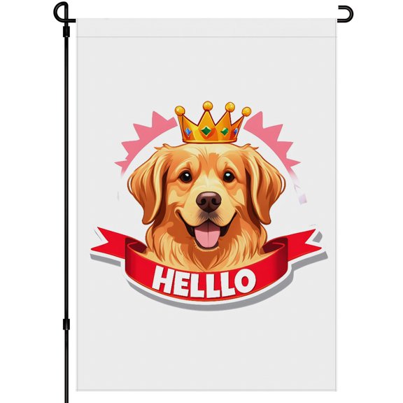 Cute Dog Outdoor Garden Flags Versatile Golden Retriever Cute Dog Face Outdoor Garden Flags - 28x40 Inches Washable Puppy Stickers Happy Smile Colorful Cartoon Outdoor Garden Flags