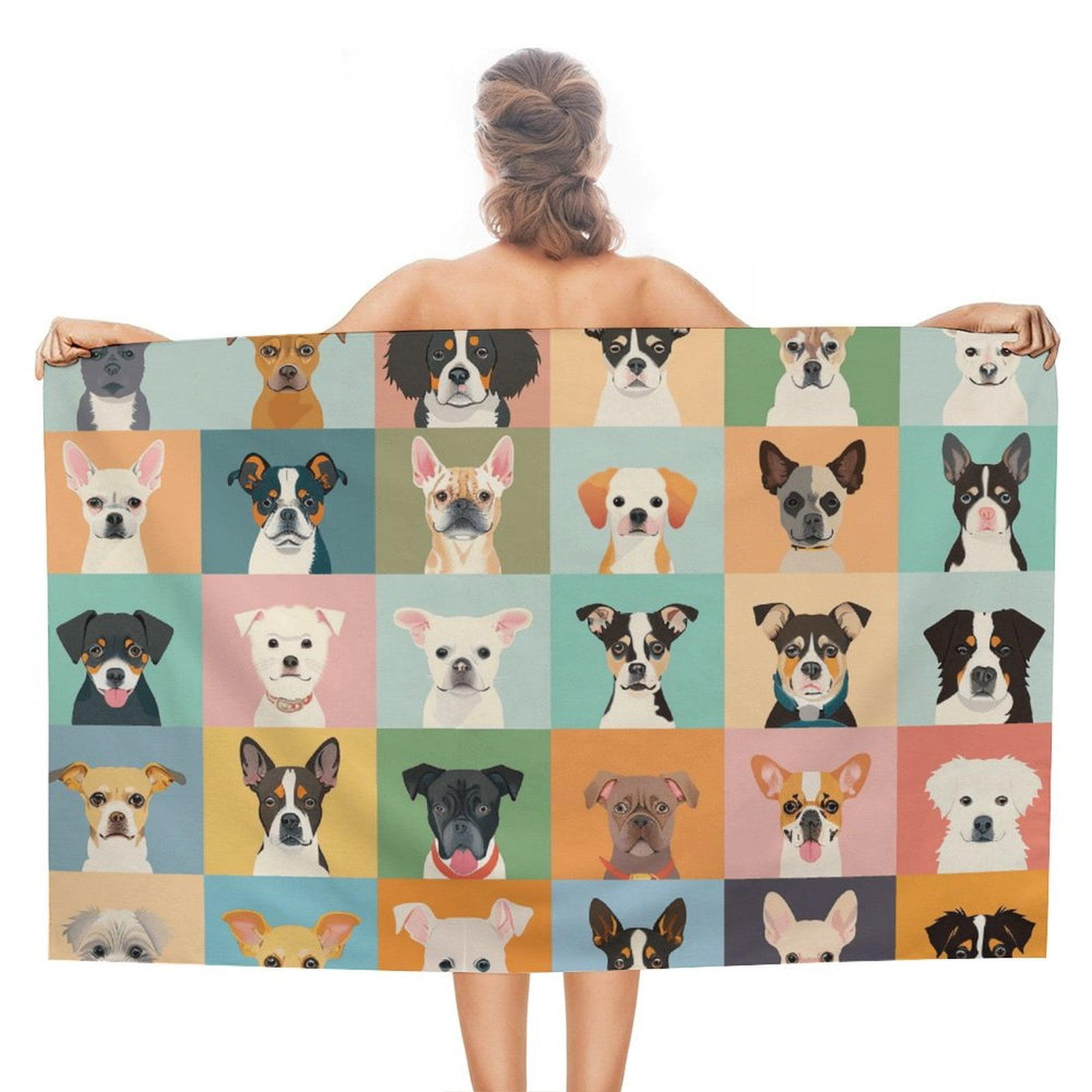 Cute Dog Oversized -Washed Lightweight Quick Dry Beach Towels - 32"x63"