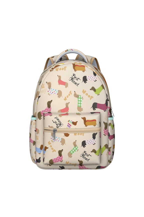 "Cute Dog Pattern Backpack - Waterproof School Bag for College & Work, Durable Dog Lover Gift with Laptop Compartment, Ergonomic Design for All-Day Comfort"