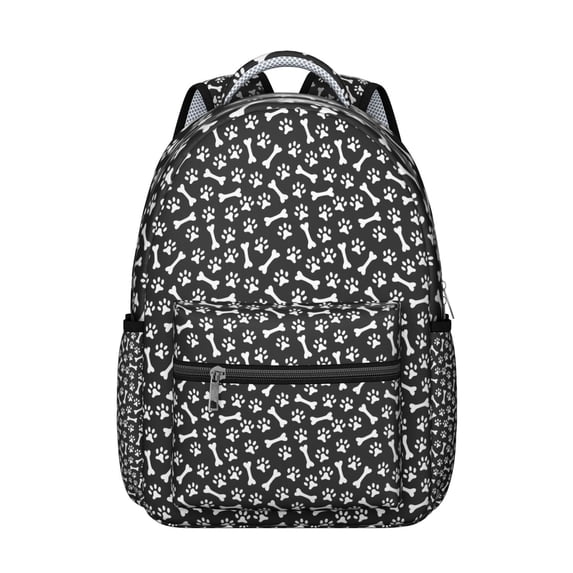 "Cute Dog Pattern Backpack - Waterproof & Spacious for School & Work, Multiple Compartments, Great Gift for Pup Admirers"