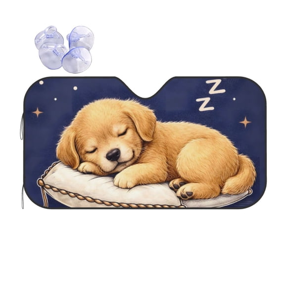 Cute Dog Pattern Car Windshield Sun Shade Universal Fit Auto Sun Visor Protector