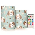 thumbnail image 1 of Cute Dog Pattern Flameless LED Candle Set with Remote, Battery Operated Color Changing Pillar Candles, Set of 2, 1 of 7