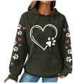 thumbnail image 1 of Cute Dog Paw Print Hoodies for Women Casual Oversized Waffle Hooded Sweatshirts Comfy Fall Winter Pullover Tops for Going Out, 1 of 5