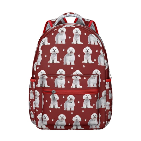 Cute Dog Paw Print Student Backpack with Playful Puppy Cartoon Design, Durable and Waterproof, Ideal for School and Travel