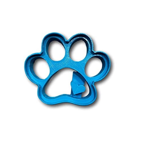 Cute Dog Paw with Heart Imprint Cookie Cutter- Fast Shipping - Sharp Edges - Exceptional Quality