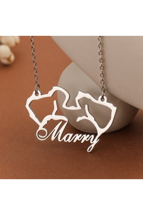 Cute Dog Personalized Custom Name Necklace for Women Men Stainless Steel Schnauzer Pendant Animal Pet Jewelry Gift Choker