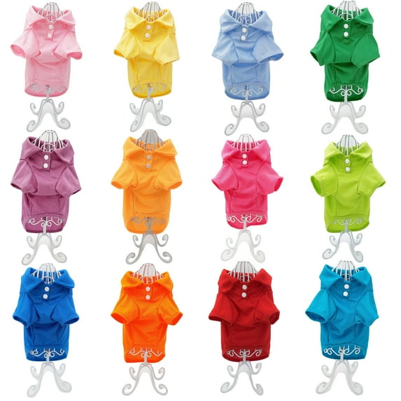 Cute Dog Polo Shirt T-Shirt Puppy Cat Clothes Apparel For Small Pet Blue sz XS: Length - 10"