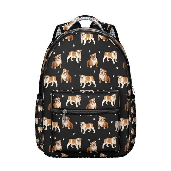 "Cute Dog Print School Bag - Comfortable & Waterproof for Students & Workers, Multiple Pockets, Trendy Gift for Pup Enthusiasts"