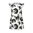 Cute Dog Puppy black Girls Nightgowns, Short Sleeves Dress Girls