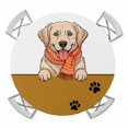 thumbnail image 1 of Cute Dog Round Tablecloth for 45-54 Inch Tables, Fitted Table Cover with Elastic Edge, Red Scarf Black Dog Paw Print Waterproof Outdoor Table Cloth Protector for Patio Garden Dinner Picnic, 1 of 9