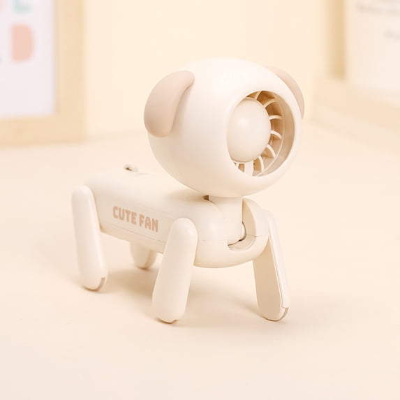 Cute Dog-Shaped Portable Mini Fan with Phone Stand Function, Handheld Desktop Cooling Fan with Strong Wind Output, Compact Personal Fan for Home, Office, and Travel Use