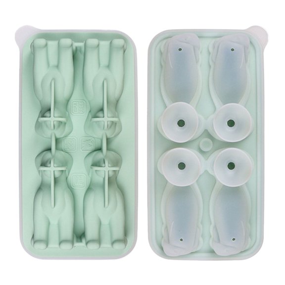 Cute Dog Shapes Silicone Tray for and Iced Coffee Create 4 Unique Ice Cubes for Drinks