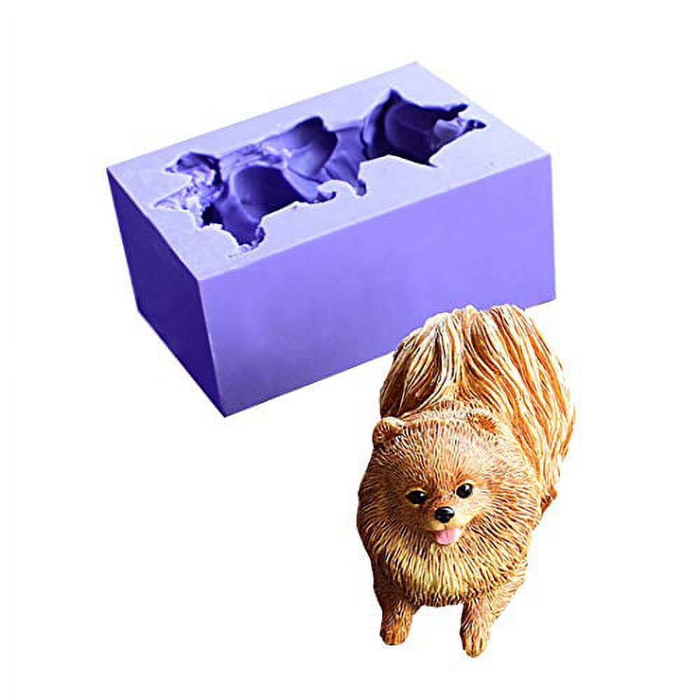 Dekostar 3D Dog Silicone Candle Molds Cute Puppy Soap Molds Chocolate Cake  Baking Moulds Fondant Cake Dog Molds(2 Pcs as Packaging Picture)