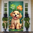 thumbnail image 1 of Cute Dog St. Patrick's Banner Green Shamrock Display Orange Clover Floral Design Clover Backdrop for St. Patrick's Day Party Celebration Pet Party, 1 of 9