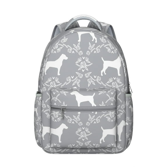 Cute Dog & Succulents Backpack - Botanical Theme for Nature Lovers, Gift for Plant & Pet Fans, Eco-Friendly Material, Roomy Front Pocket