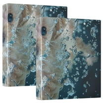 Cute Dog Swim Bubbles 3 Ring Binders 1.5 inch Hardcover File Folders with Interior Pockets A4 Size Organizer for School Office Hospital