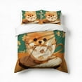 thumbnail image 1 of Cute Dog Tea Art Bedding Set 3 Pcs Soft Microfiber Quilt Cover For Bedroom Decor, Comforter Cover With 2 Pillowcase, 1 of 5