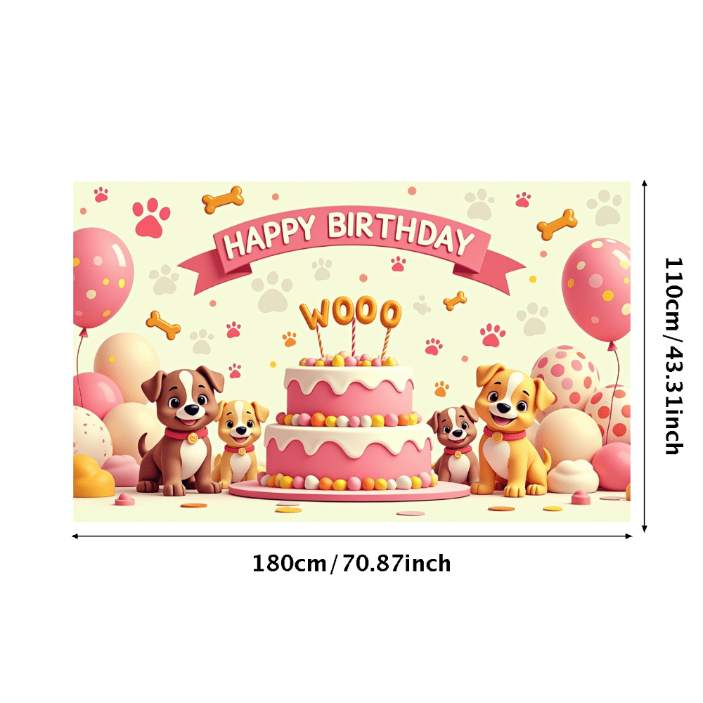 Dog Party Banner – Colorful Puppy Photo Backdrop Garland For Birthday & Pet Celebrations