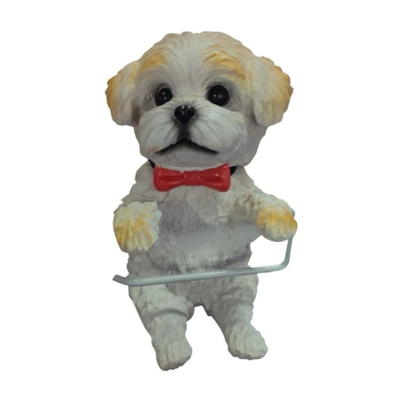 Cute Dog Toilet Roll Holder, Wall-Mounted Toilet Paper Storage Dispenser with Teddy Bear Design, for Bathroom and Kitchen Decor