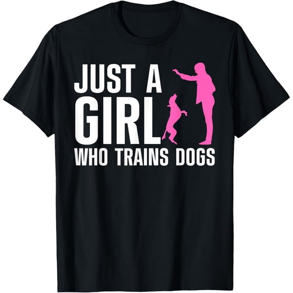 Cute Dog Trainer For Women Girls Training Dog Lover Owner T-ShirtMen and women, Black T-shirt, size: Extra large