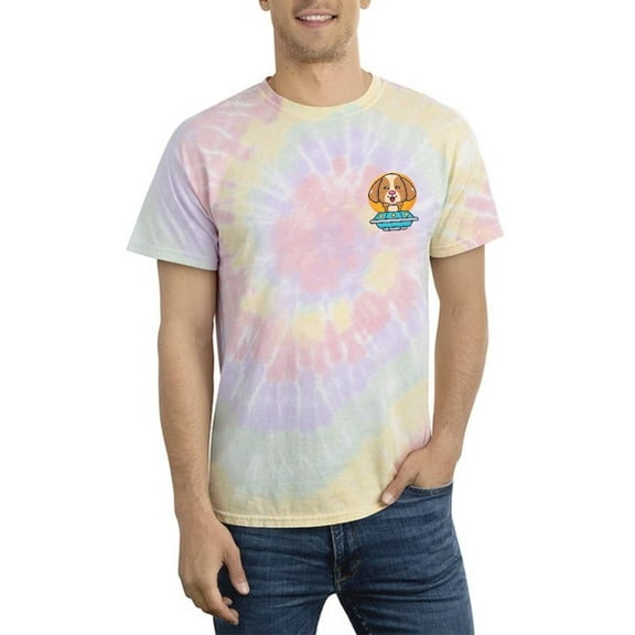 Cute Dog Ufo Men T-Shirt Tie Dye Spiral Men -Image by Shutterstock, Male Small