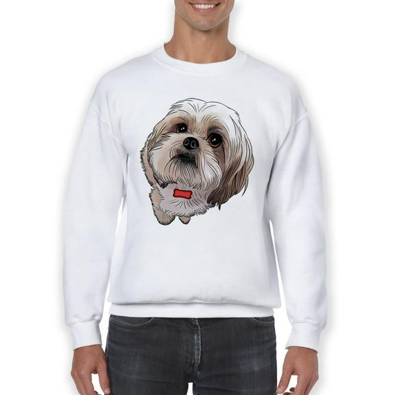 Cute Dog With A Bow Tie Sweatshirt Men -SPIdeals Designs, Male XX-Large