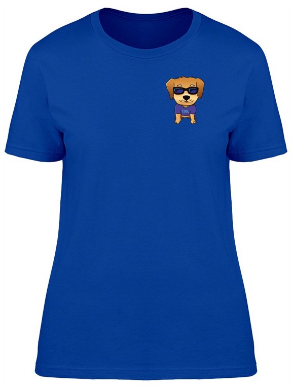 Cute Dog With Shirt And Glasses T-Shirt Women -Image by Shutterstock, Female Large