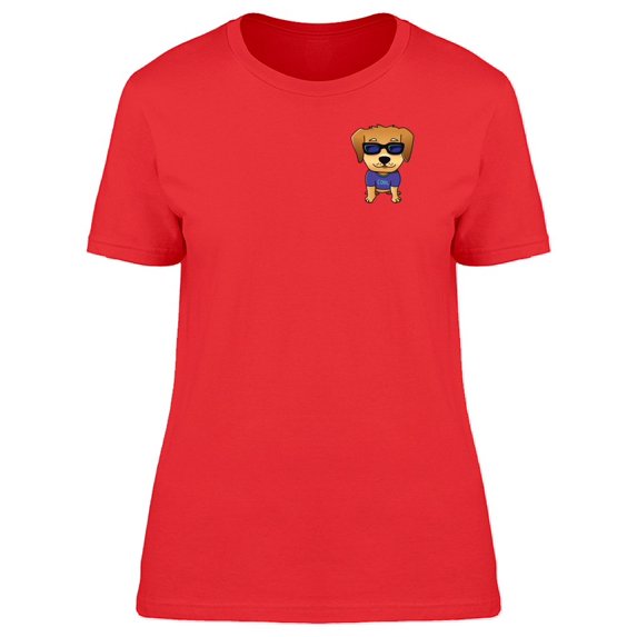 Cute Dog With Shirt And Glasses Tee Women's -Image by Shutterstock