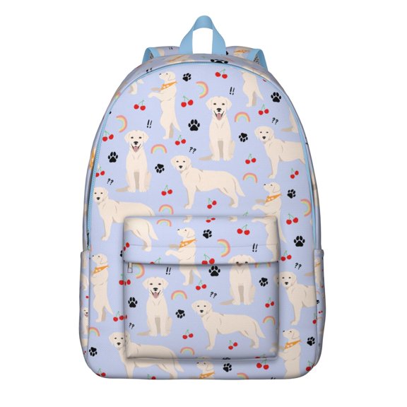 Cute Dog and Bone Backpack, Lightweight Bookbag with Playful Puppy and Cartoon Dog Print Design