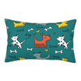 Cute Dog green Throw Pillow Covers 16" x 24" , Decorative Microfiber