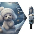 thumbnail image 1 of Cute Dog in Winter Compact Sun Umbrella Windproof Travel Umbrellas for Rain Strong Portable UV Protection, 1 of 8